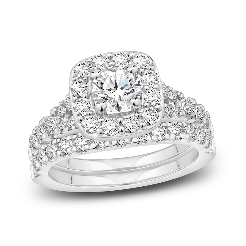 Main Image 1 of Previously Owned Diamond Bridal Set 1-7/8 ct tw Round 14K White Gold