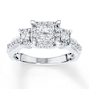 Thumbnail Image 1 of Previously Owned Diamond Engagement Ring 3/4 ct tw Princess-cut 14K White Gold