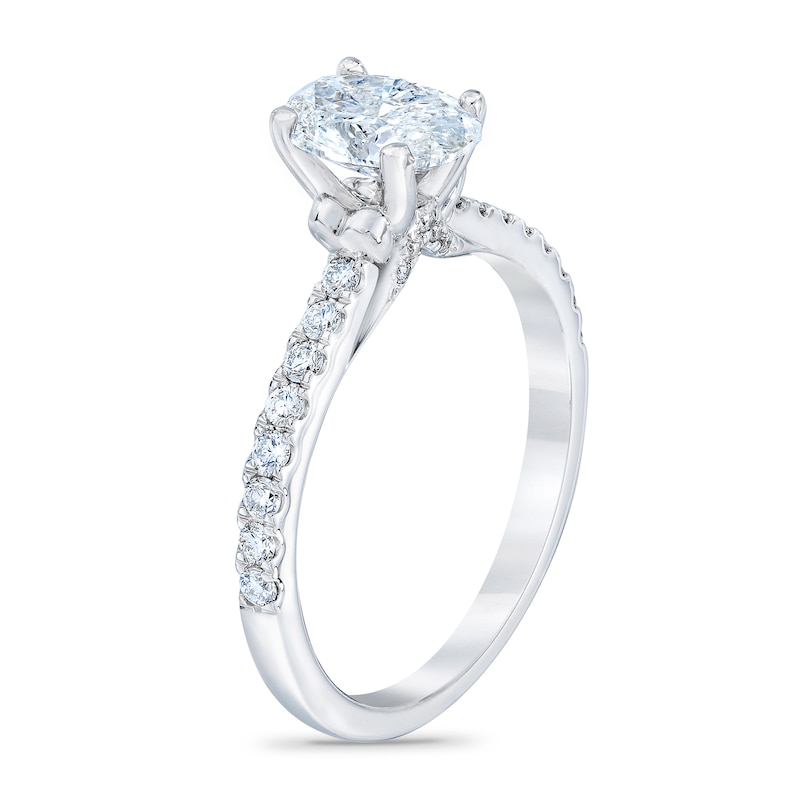 Main Image 2 of Previously Owned Royal Asscher Georgiana Diamond Engagement Ring 1 ct tw Oval 14K White Gold