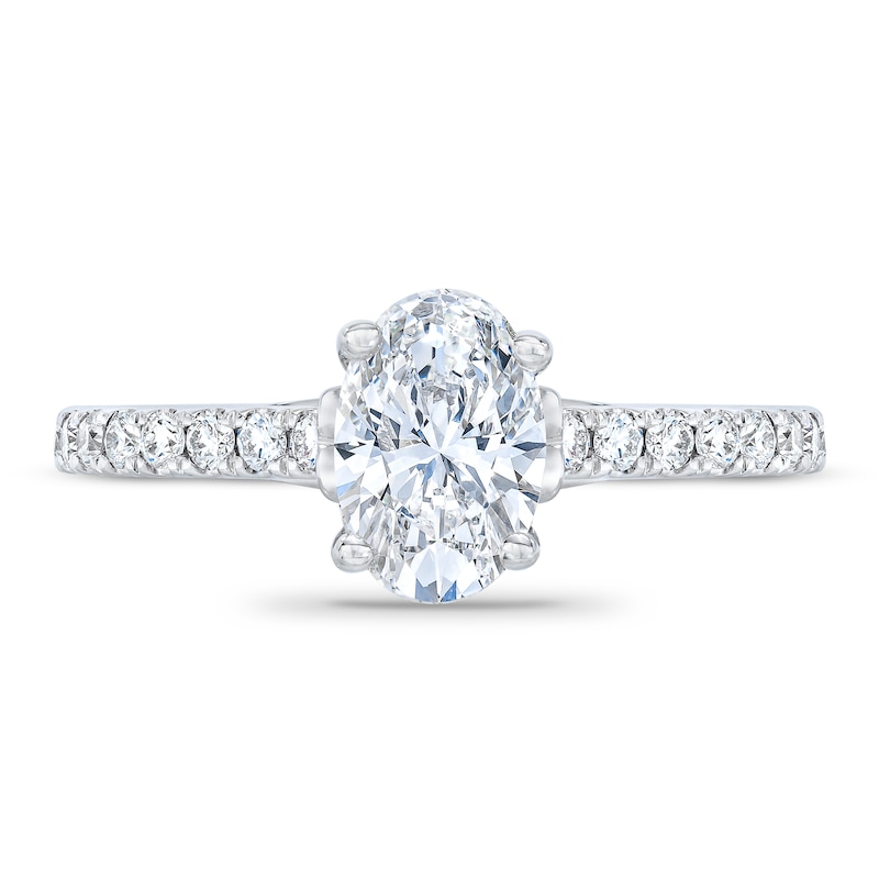 Main Image 3 of Previously Owned Royal Asscher Georgiana Diamond Engagement Ring 1 ct tw Oval 14K White Gold