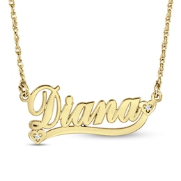 Dia Accent Name Necklace