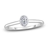 Thumbnail Image 1 of Diamond Solitaire Engagement Ring 1/2 ct tw Bezel-Set Oval 14K White Gold (I2/I)