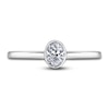 Thumbnail Image 3 of Diamond Solitaire Engagement Ring 1/2 ct tw Bezel-Set Oval 14K White Gold (I2/I)