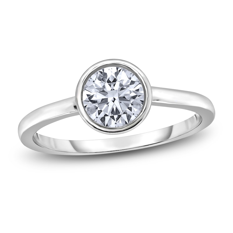 Main Image 1 of Diamond Solitaire Engagement Ring 1-1/2 ct tw Bezel-Set Round 14K White Gold (I2/I)