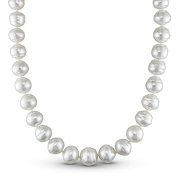 Cultured South Sea Pearl Necklace 1/20 ct tw Round 14K White Gold 18&quot;