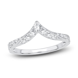 Diamond Chevron Anniversary Band 1/2 ct tw Round 14K White Gold