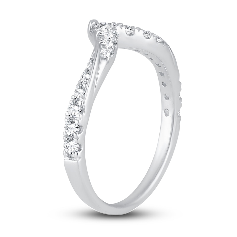 Main Image 2 of Diamond Chevron Anniversary Band 1/2 ct tw Round 14K White Gold