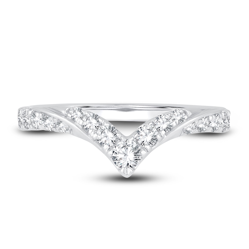 Main Image 3 of Diamond Chevron Anniversary Band 1/2 ct tw Round 14K White Gold