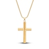 Thumbnail Image 1 of Men's Solid Cross Chain Necklace/Bracelet Set Gold Ion-Plated Stainless Steel