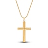 Thumbnail Image 2 of Men's Solid Cross Chain Necklace/Bracelet Set Gold Ion-Plated Stainless Steel