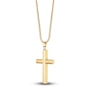 Thumbnail Image 4 of Men's Solid Cross Chain Necklace/Bracelet Set Gold Ion-Plated Stainless Steel