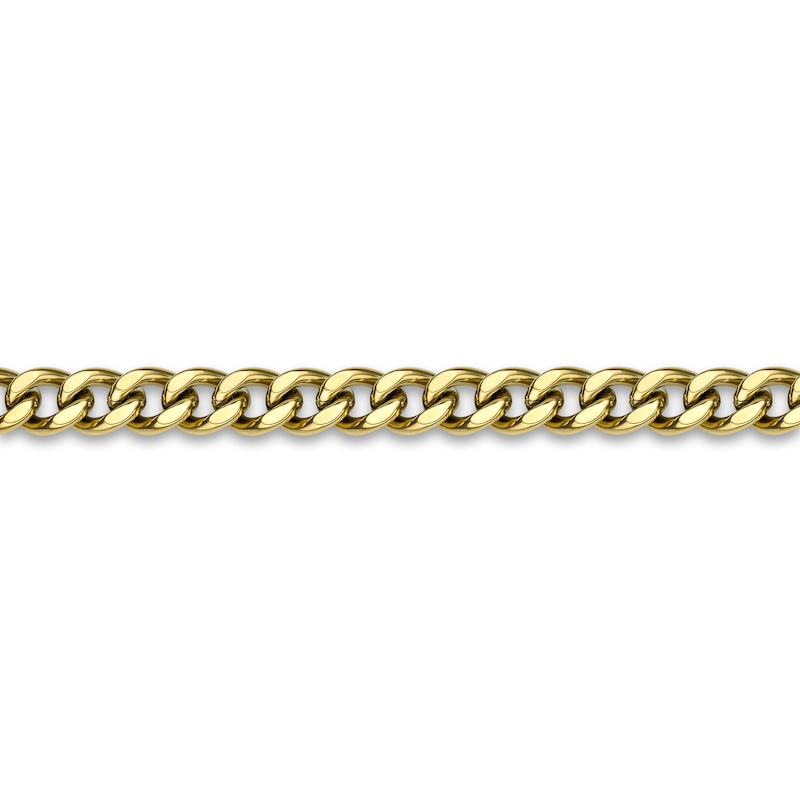 Main Image 5 of Men's Solid Cross Chain Necklace/Bracelet Set Gold Ion-Plated Stainless Steel