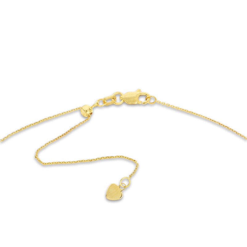 Main Image 3 of "LOVED" Choker Necklace 14K Yellow Gold 16" Adj.