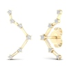 Diamond Libra Constellation Earrings 1/8 ct tw Round 14K Yellow Gold