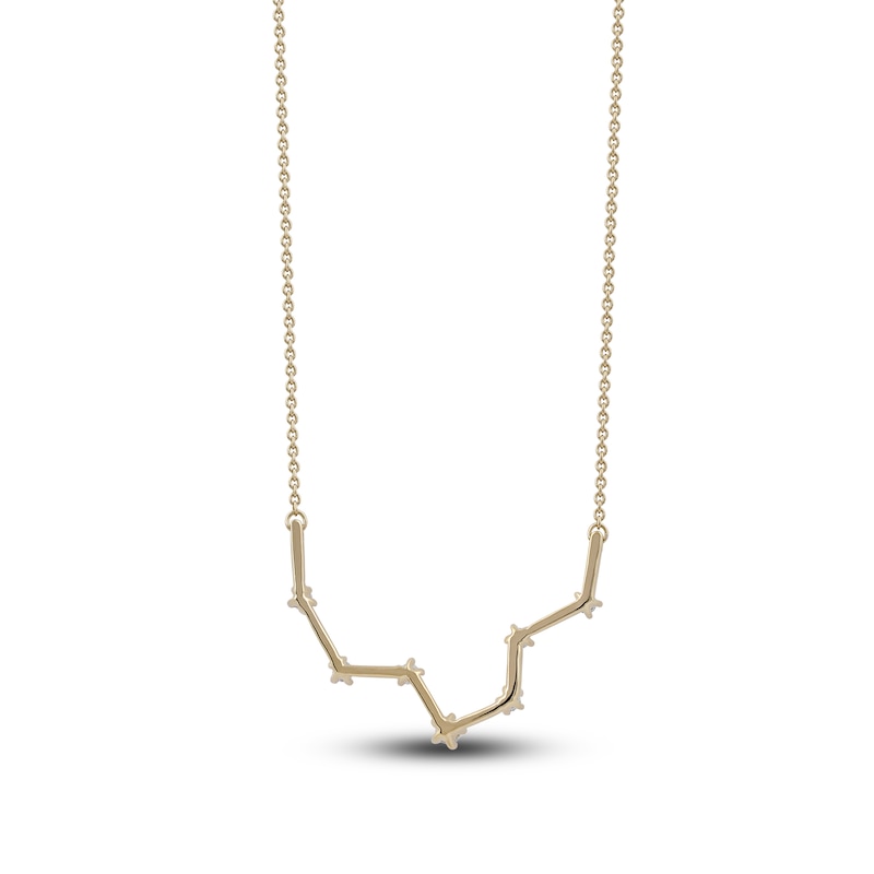 Main Image 3 of Diamond Pisces Constellation Necklace 1/6 ct tw Round 14K Yellow Gold