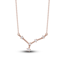 Diamond Cancer Constellation Necklace 1/6 ct tw Round 14K Rose Gold