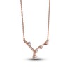 Thumbnail Image 2 of Diamond Cancer Constellation Necklace 1/6 ct tw Round 14K Rose Gold