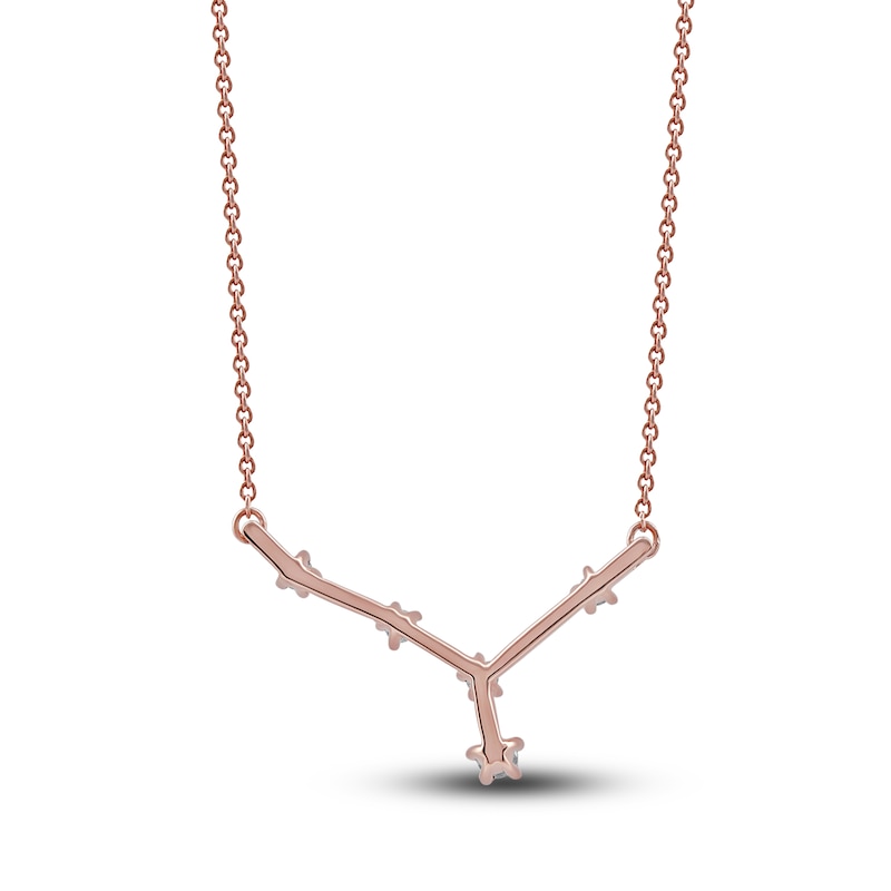 Main Image 3 of Diamond Cancer Constellation Necklace 1/6 ct tw Round 14K Rose Gold