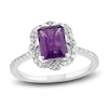 Thumbnail Image 0 of Natural Amethyst Engagement Ring 1/4 ct tw Diamonds 14K White Gold