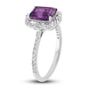 Thumbnail Image 1 of Natural Amethyst Engagement Ring 1/4 ct tw Diamonds 14K White Gold
