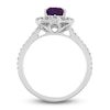 Thumbnail Image 3 of Natural Amethyst Engagement Ring 1/4 ct tw Diamonds 14K White Gold