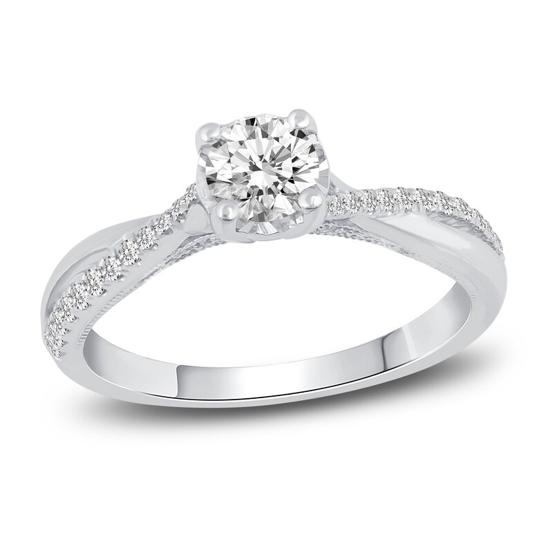 Main Image 1 of Diamond Engagement Ring 5/8 ct tw Round 10K White Gold