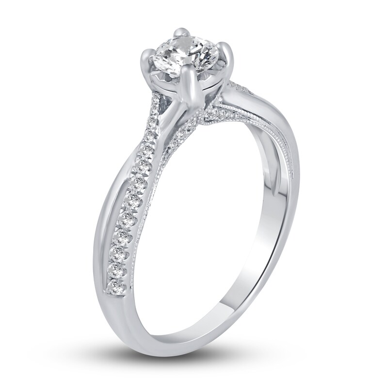 Diamond Engagement Ring 5/8 ct tw Round 10K White Gold