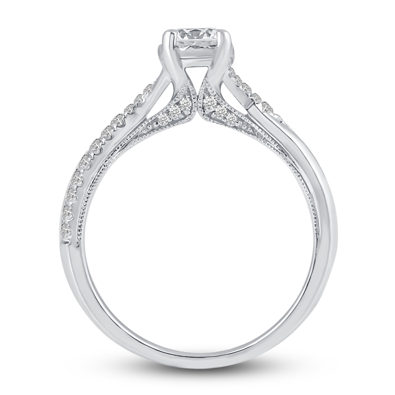 Main Image 4 of Diamond Engagement Ring 5/8 ct tw Round 10K White Gold