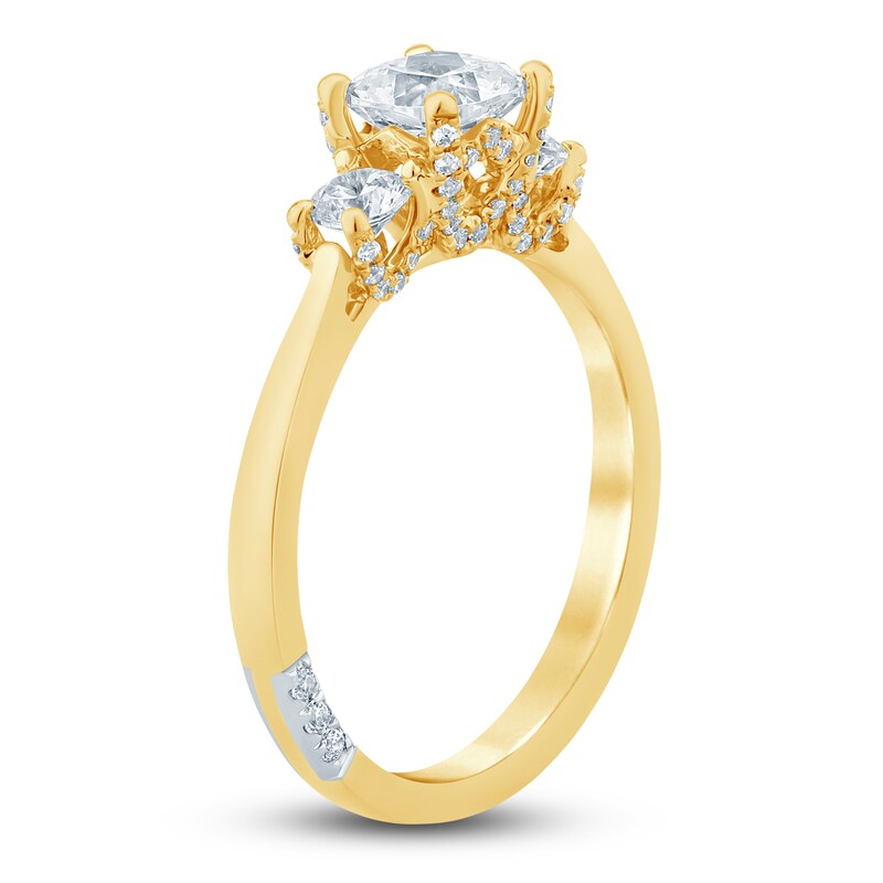 Pnina Tornai Diamond Engagement Ring 1-1/2 ct tw Cushion/Round 14K Yellow Gold