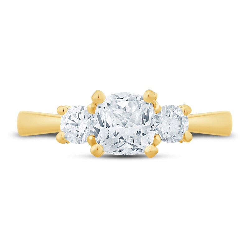 Pnina Tornai Diamond Engagement Ring 1-1/2 ct tw Cushion/Round 14K Yellow Gold