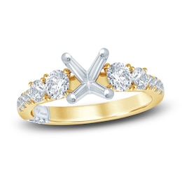 Pnina Tornai Lab-Created Diamond Engagement Ring Setting 1-1/4 ct tw Round 14K Yellow Gold