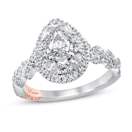 Pnina Tornai Mosaic of Love Diamond Engagement Ring 1-3/8 ct tw Pear-shaped/Marquise/Round 14K White Gold