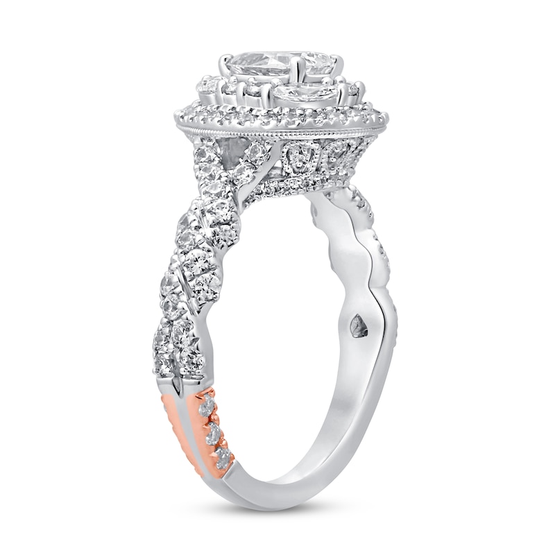 Pnina Tornai Mosaic of Love Diamond Engagement Ring 1-3/8 ct tw Pear-shaped/Marquise/Round 14K White Gold