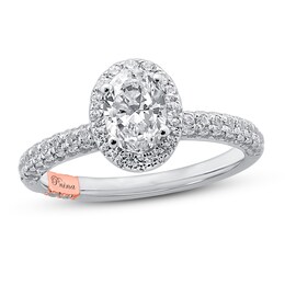 Pnina Tornai Simply Sophisticated Diamond Engagement Ring 1-3/8 ct tw Oval/Round 14K White Gold