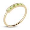 Thumbnail Image 2 of Juliette Maison Natural Peridot Baguette Bar Ring 10K Yellow Gold