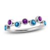 Thumbnail Image 1 of Juliette Maison Natural Amethyst & Natural Blue Zircon Ring 10K White Gold