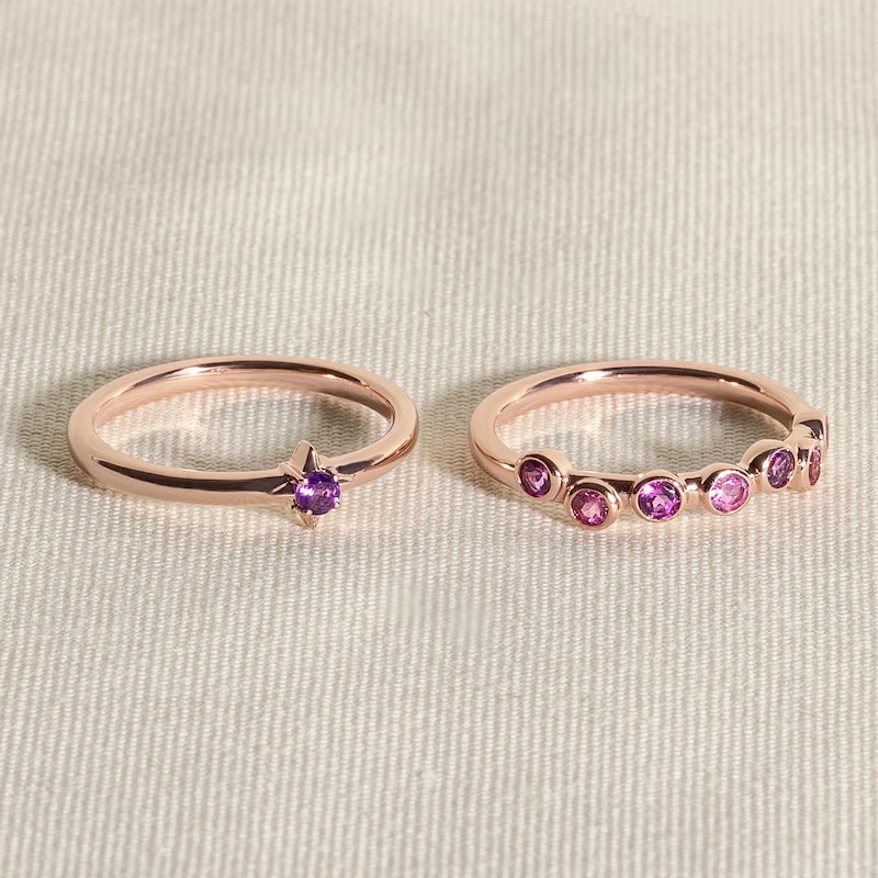 Main Image 4 of Juliette Maison Natural Ruby & Natural Blue Sapphire Ring 10K Yellow Gold