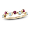 Thumbnail Image 1 of Juliette Maison Natural Aquamarine & Natural Rhodolite Garnet Ring 10K Yellow Gold