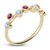 Thumbnail Image 2 of Juliette Maison Natural Aquamarine & Natural Rhodolite Garnet Ring 10K Yellow Gold
