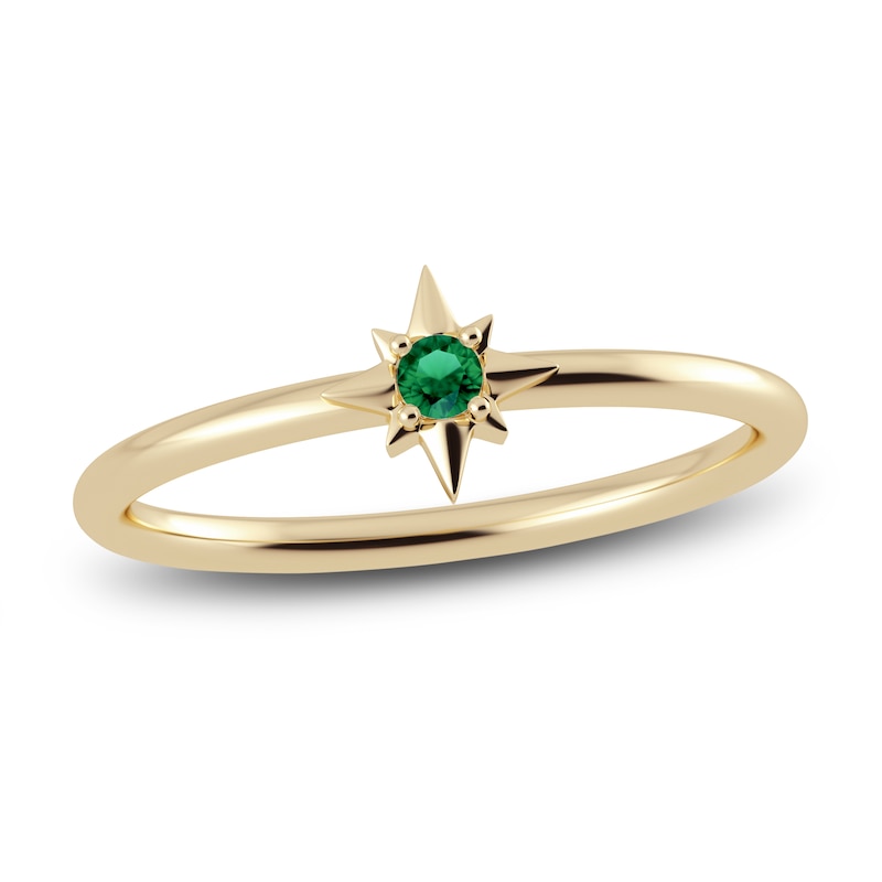 Main Image 1 of Juliette Maison Natural Emerald Starburst Ring 10K Yellow Gold