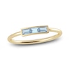 Thumbnail Image 1 of Juliette Maison Natural Aquamarine Baguette Bar Ring 10K Yellow Gold