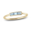 Thumbnail Image 0 of Juliette Maison Natural Aquamarine Baguette Bar Ring 10K Yellow Gold