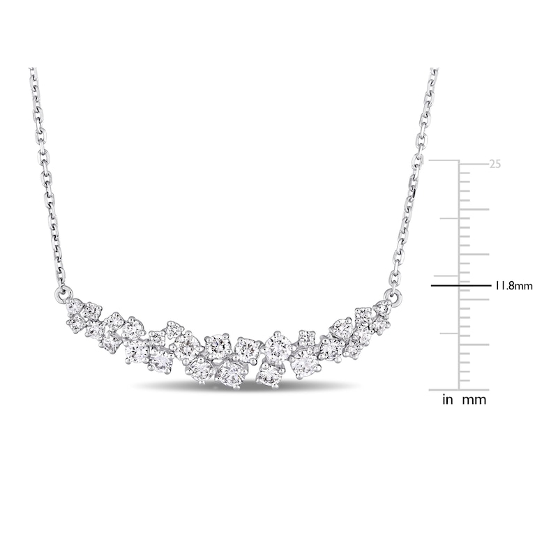 Main Image 3 of Diamond Cluster Necklace 1-1/10 ct tw Round 14K White Gold 16"