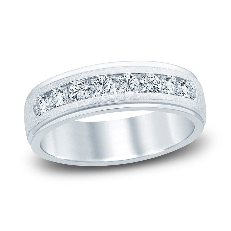 Main Image 1 of Men's Diamond Ring 1 ct tw Round 14K White Gold