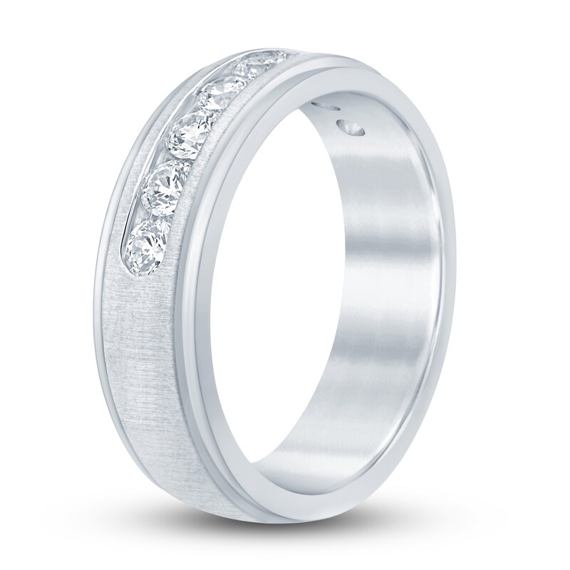 Main Image 2 of Men's Diamond Ring 1 ct tw Round 14K White Gold