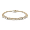 Thumbnail Image 0 of Italia D'Oro Double Triangle Chain Bracelet 14K Two-Tone Gold 7.25"