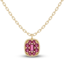 Juliette Maison Natural Rhodolite Garnet Pendant Necklace 10K Yellow Gold