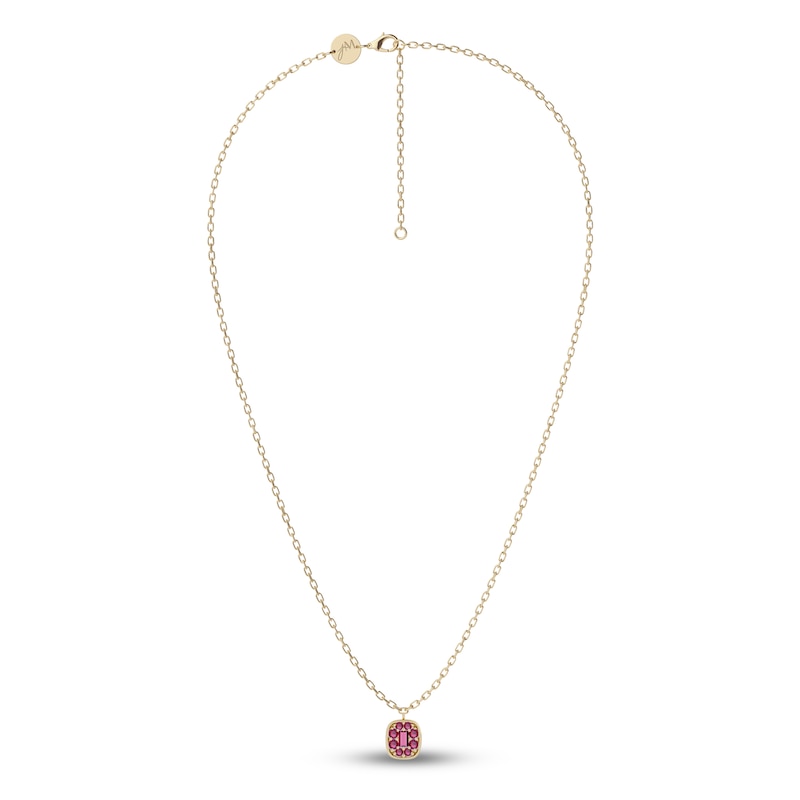 Main Image 2 of Juliette Maison Natural Rhodolite Garnet Pendant Necklace 10K Yellow Gold