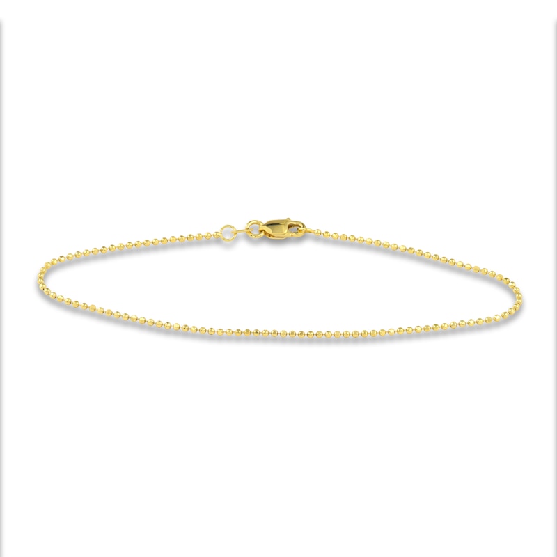 Main Image 2 of Solid Bead, Paperclip & Mirror Chain Bracelet Set 14K Yellow Gold 7.25"