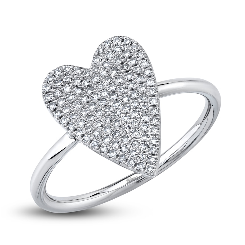 Shy Creation Diamond Heart Ring 1/4 ct tw Round 14K White Gold SC55009104V2